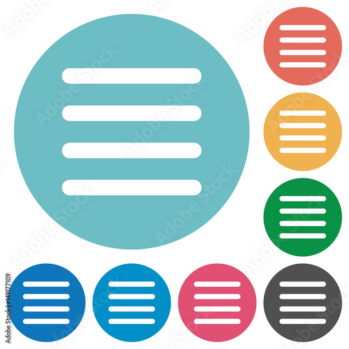 Text align justify flat round icons