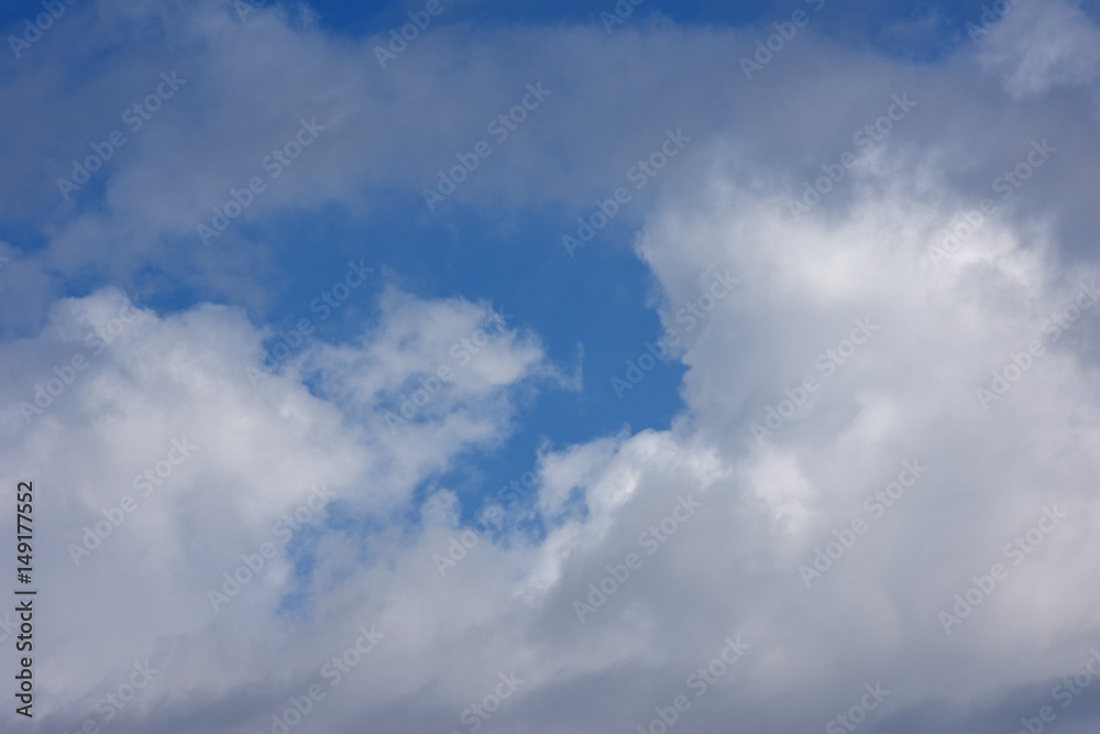 青空と雲「空想・青空に浮かび上がる雲のモンスター」栄光、夢などのイメージ