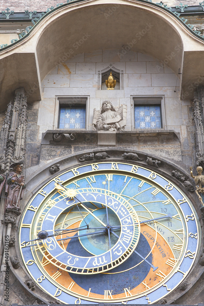 Prague astronomical clock Orloj on Old Town Hall, Prague, Czech Republic