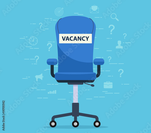 Office chair with a vacant seat. Concept finding an employee to work.