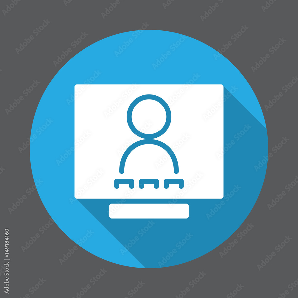 Video Conference flat icon. Round colorful button, circular vector sign with long shadow effect. Flat style design Video Conference flat icon. Round colorful button, circular vector sign with long shadow effect. Flat style design