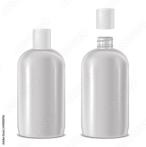 vector open and closed cosmetic bottle