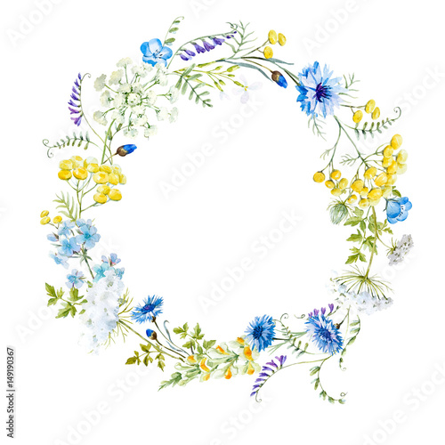 Watercolor floral wreath © zenina