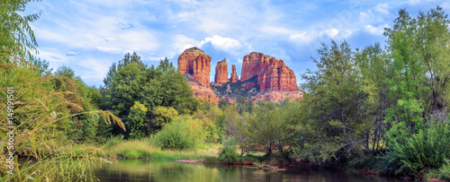 Horizontal view of Cathedral Rock photo