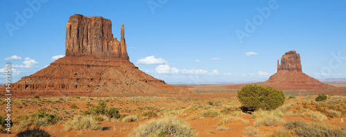 Monument Valley with blue sky