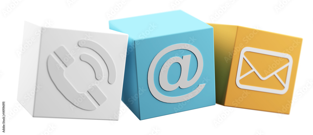 Digital 3D printed plastic cube contact icon 3D rendering Digital 3D printed plastic cube contact icon 3D rendering