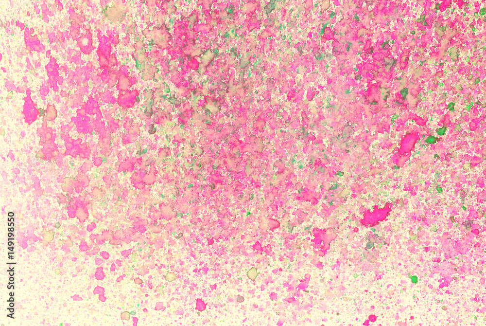 Huge Hand Painted Watercolor Splash Background - Pink and green