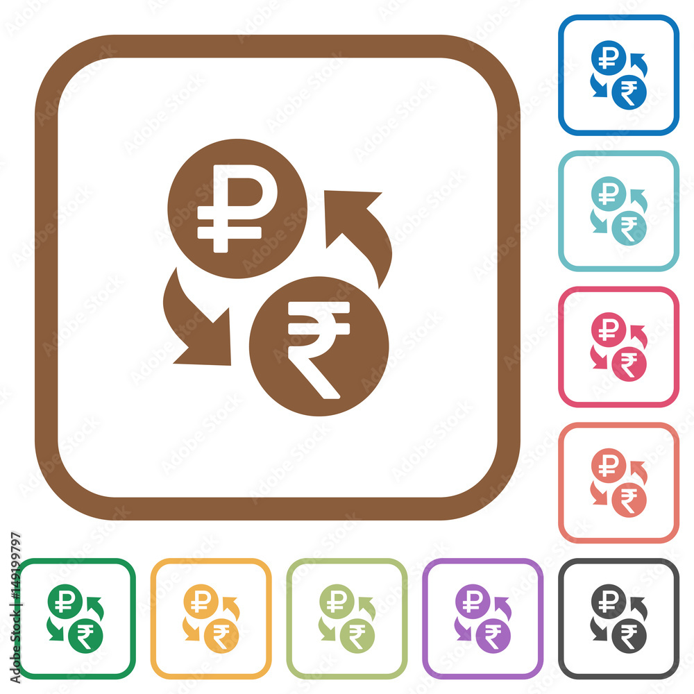 Ruble Rupee money exchange simple icons Ruble Rupee money exchange simple icons