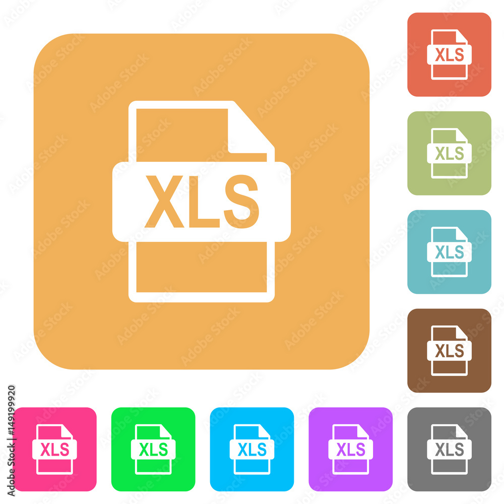 XLS file format rounded square flat icons XLS file format rounded square flat icons