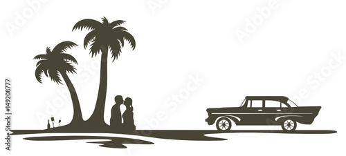 Silhouette Palme Oldtimer