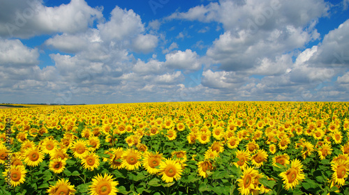 Fototapeta Naklejka Na Ścianę i Meble -  field of blooming sunflowers
