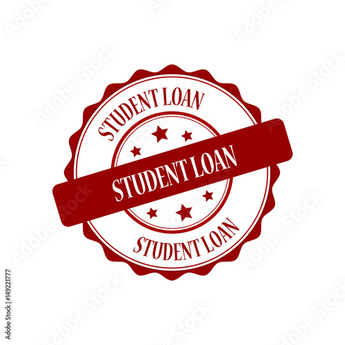 Student, loan red stamp illustration
