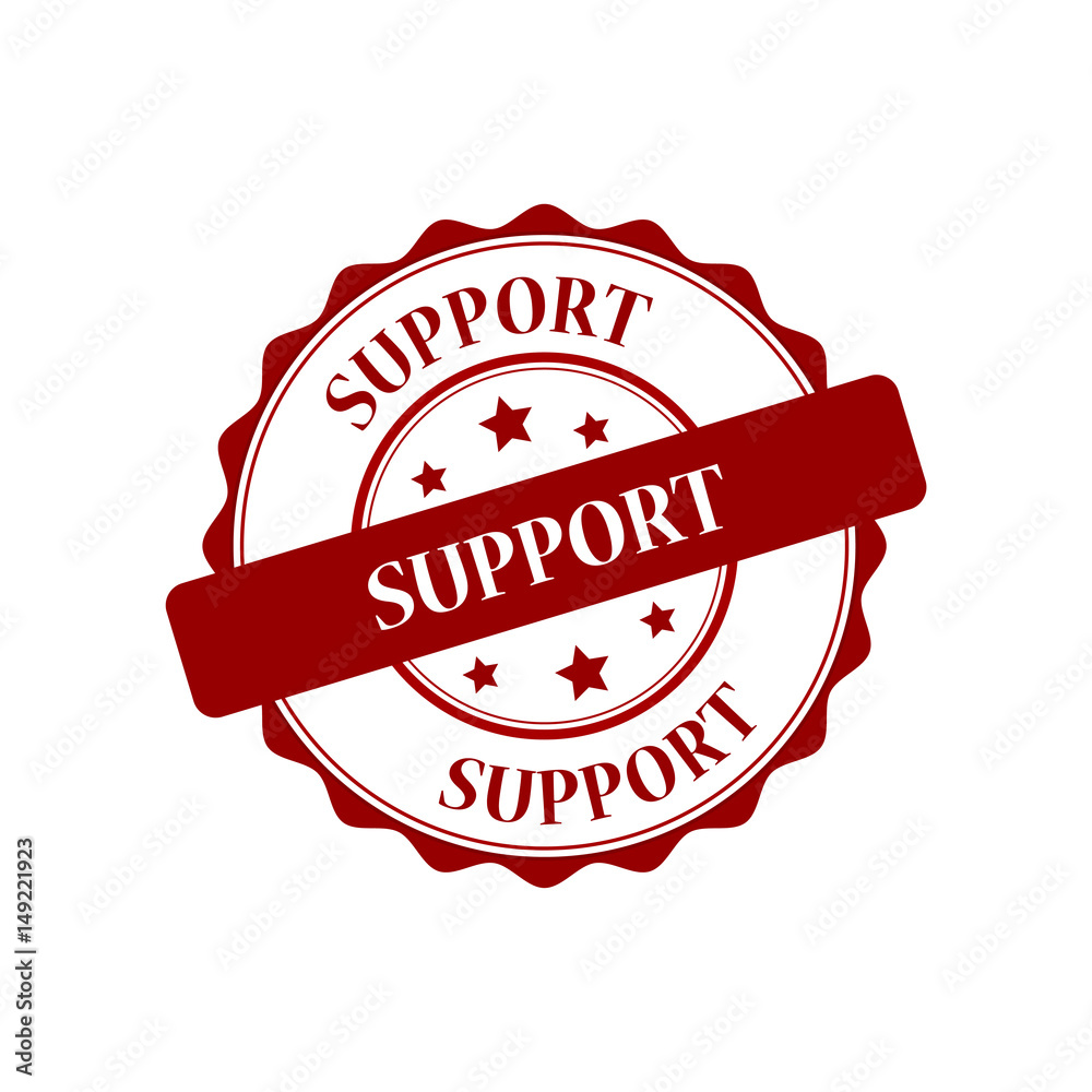 Obraz premium Support red stamp illustration