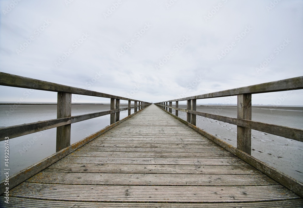 Holzsteg, Wattenmeer Holzsteg, Wattenmeer