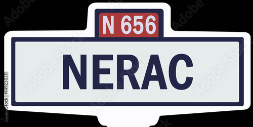 NERAC - Ancien panneau entrée d'agglomération