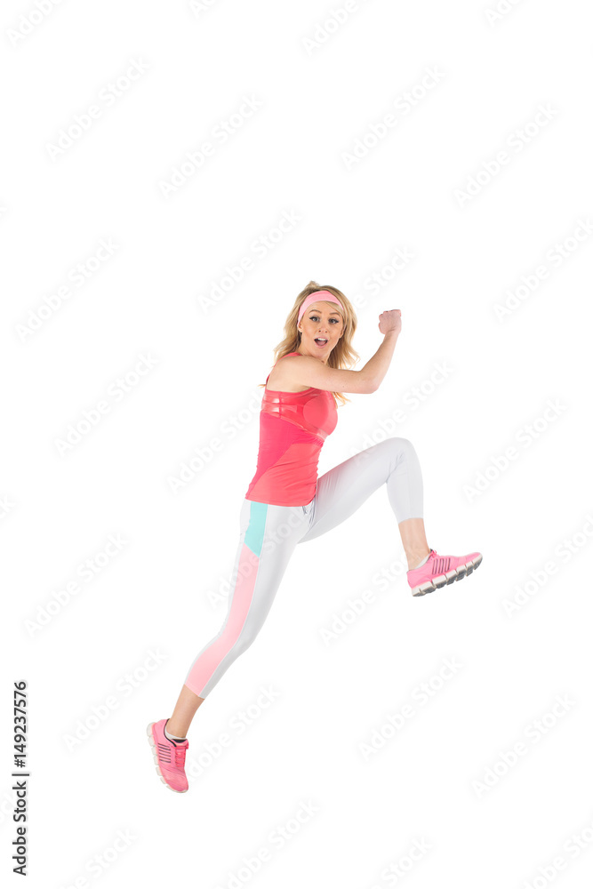 active sporty young running woman