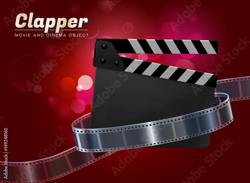 clapper movie cinema object vector illustration photo