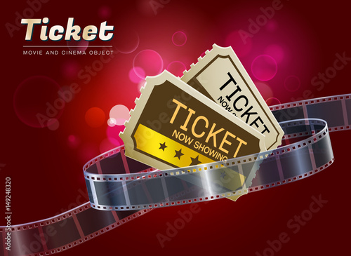 ticket movie cinema object vector illustration