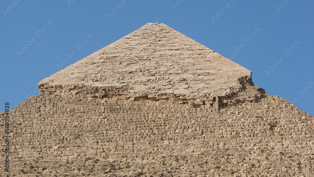 Top of the pyramid of Khafra in giza