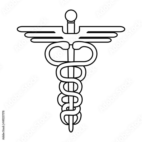 asclepius rod healthcare icon image vector illustration design 