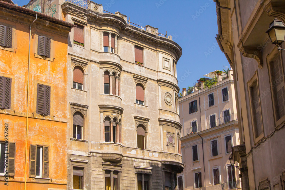 Typical roman building facades, Italy