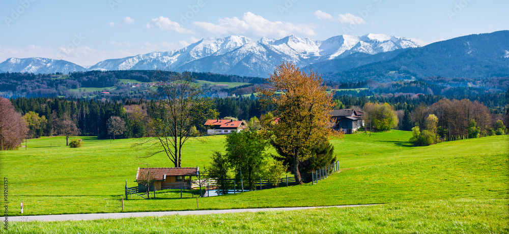 Fototapeta premium Bavarian Alps. Panorama Photo.