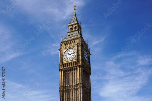 Big Ben Elizabeth tower clock face  Palace of Westminster  London  UK