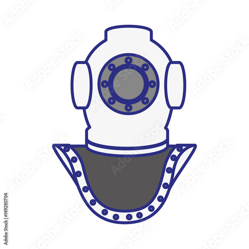 old scuba mask icon over white background. vector illustration