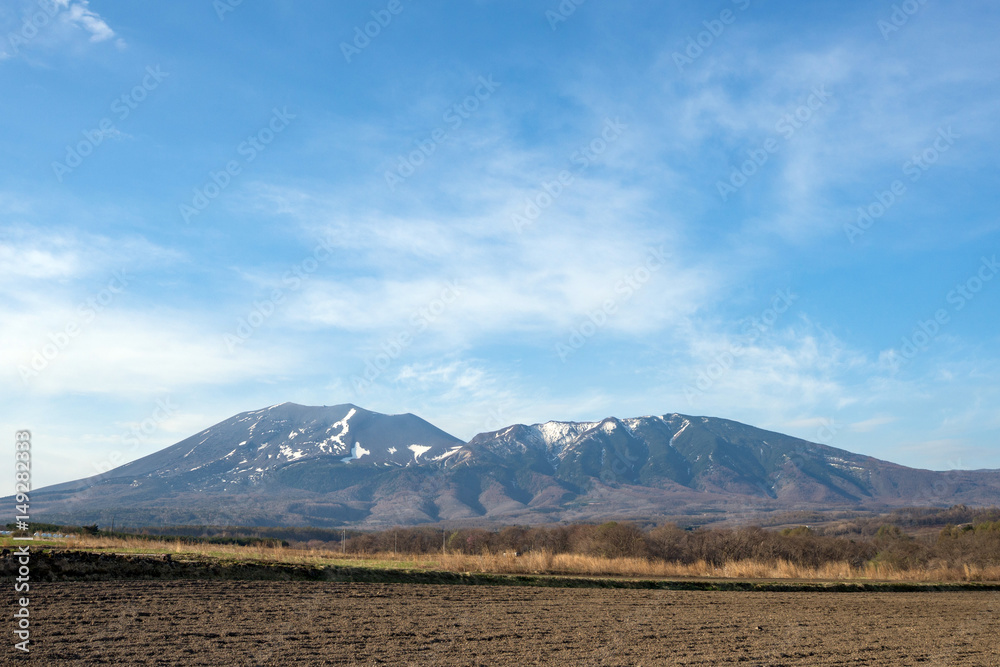 嬬恋村のキャベツ畑と浅間山