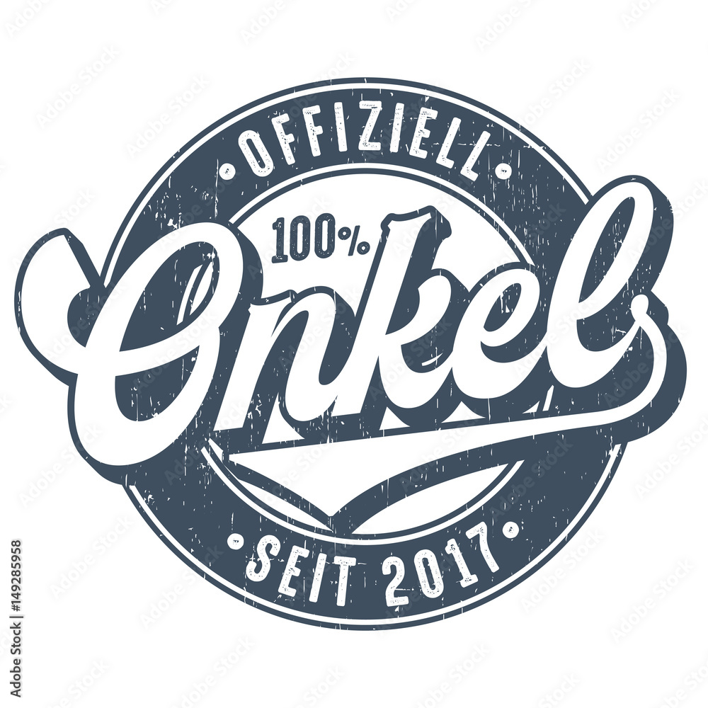 Offiziell Onkel Seit 2017 - Used Look T-Shirt Design 