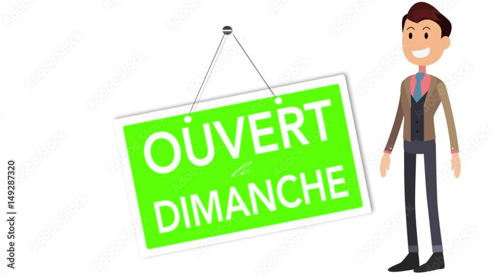 homme pancarte ouvert le dimanche homme pancarte ouvert le dimanche