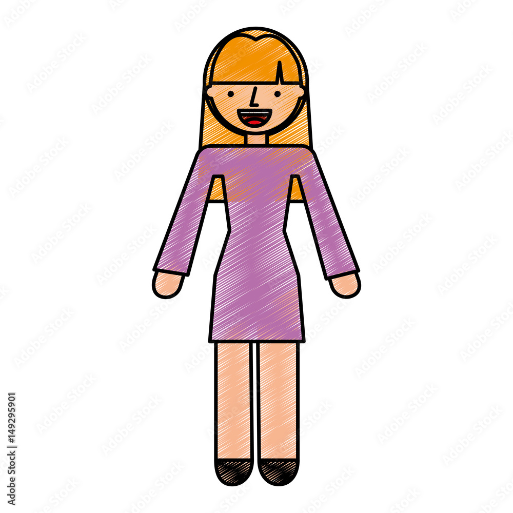 young woman avatar character vector illustration design