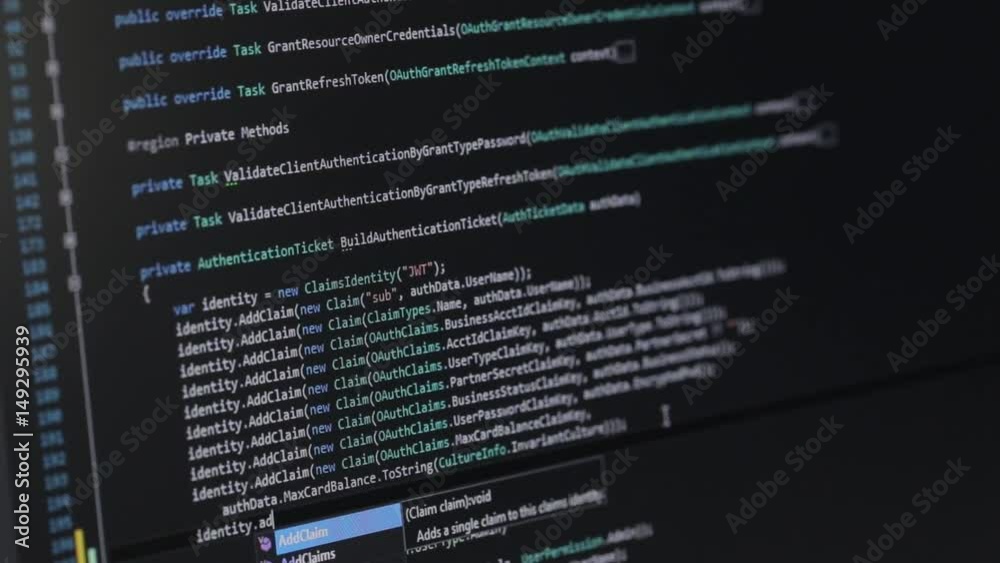 Monitor programmer code, panorama down