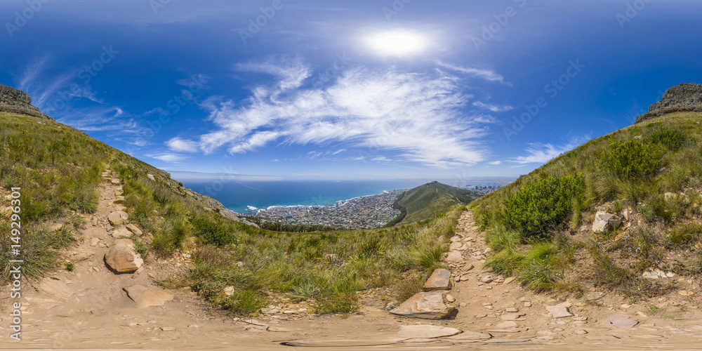 Full 360 virutal reality of Lions Head and Table Mountain peaks in Cape Town, South Africa Full 360 virutal reality of Lions Head and Table Mountain peaks in Cape Town, South Africa
