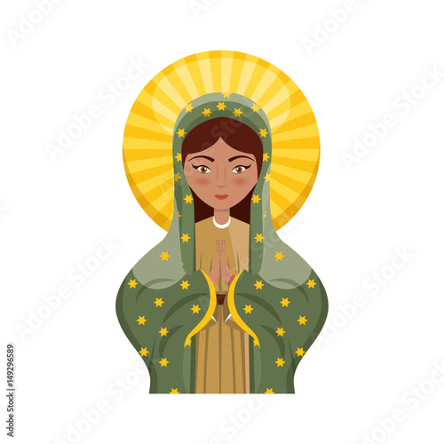 Holy virgin mary icon vector illustration design