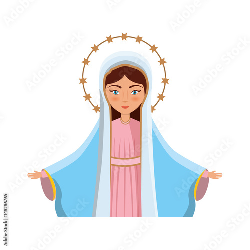 Holy virgin mary icon vector illustration design