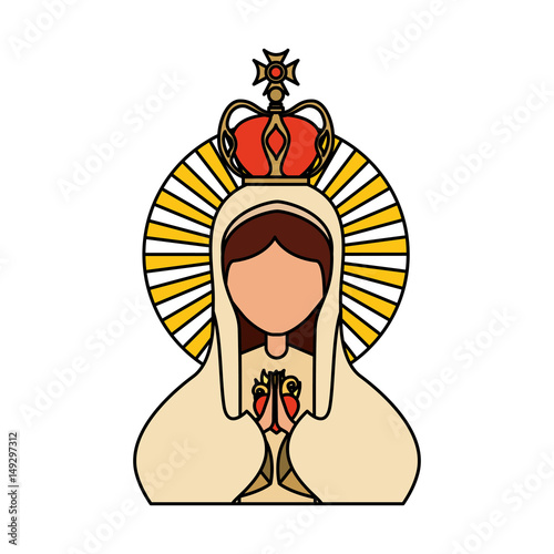 Holy virgin mary icon vector illustration design