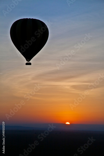 Hot Air Ballooing on the Masai Mara at sunrise, Kenya