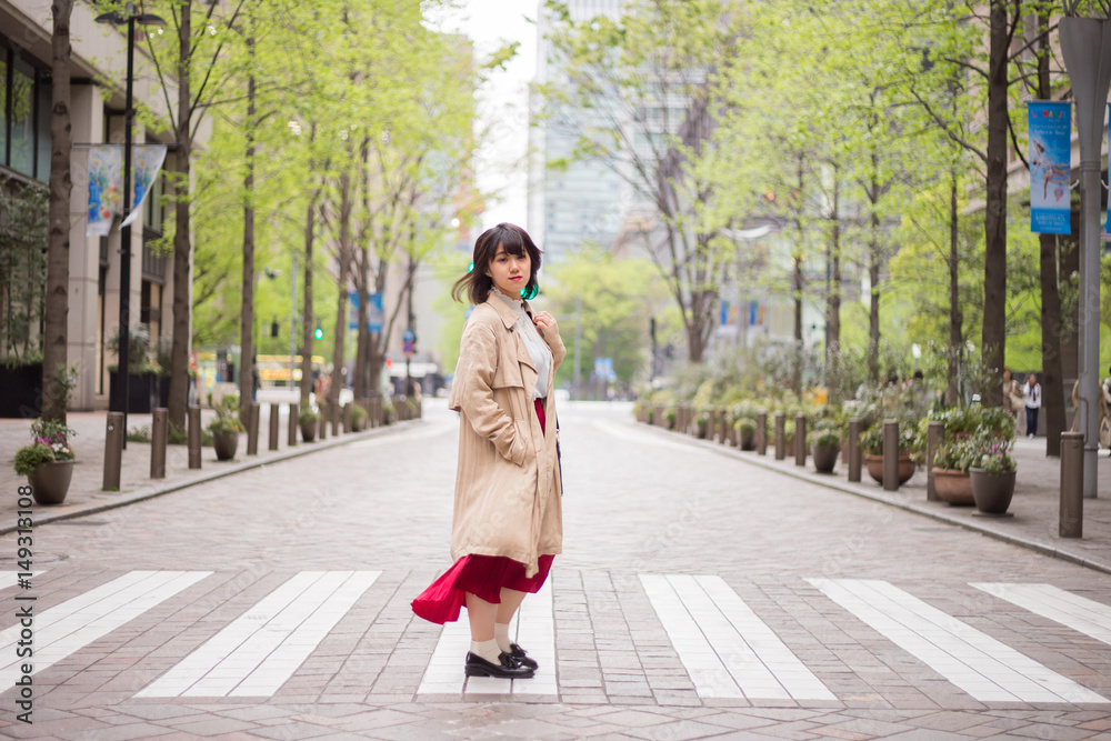 Naklejka premium 笑顔が可愛い 女性