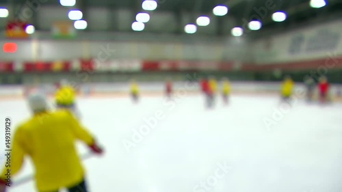 Hockey match. Blur.
Playing hockey. The gamblers are passing by the camera. Horizontal pan.