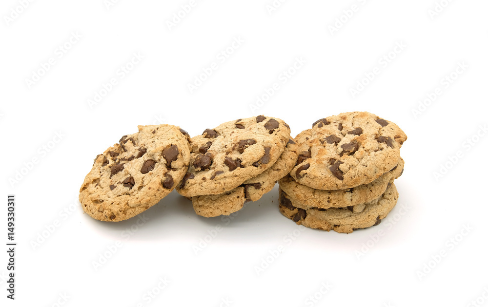 chocolate chip cookie isolated on white background chocolate chip cookie isolated on white background