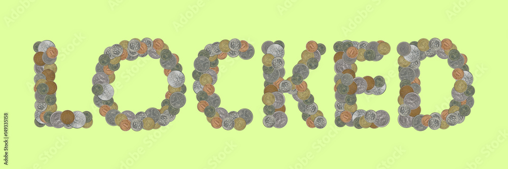 LOCKED – Coins on green background LOCKED – Coins on green background