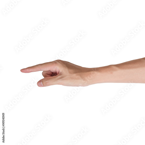 Man hand pointing, Isolated with white background