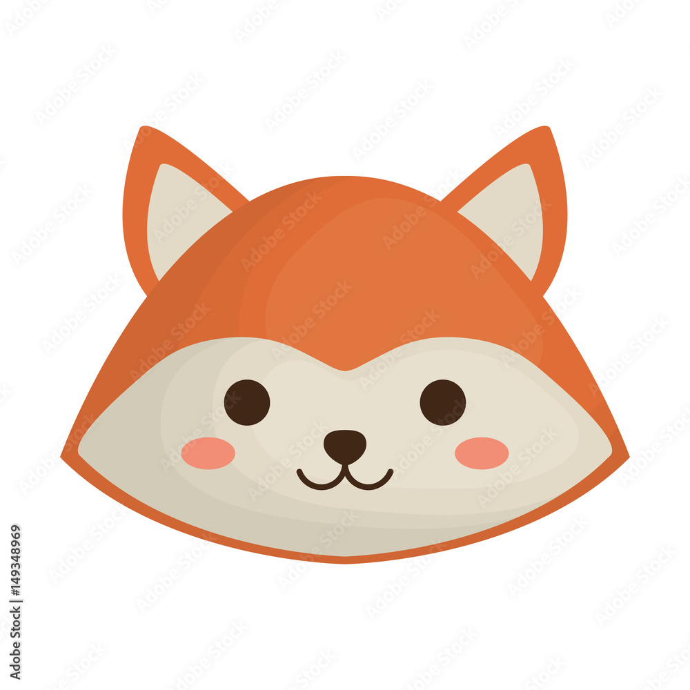 kawaii fox animal icon over white background. vector illustration