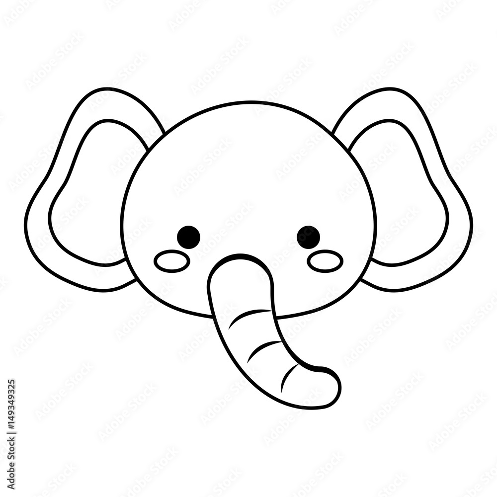 Fototapeta premium kawaii elephant animal icon over white background. vector illustration