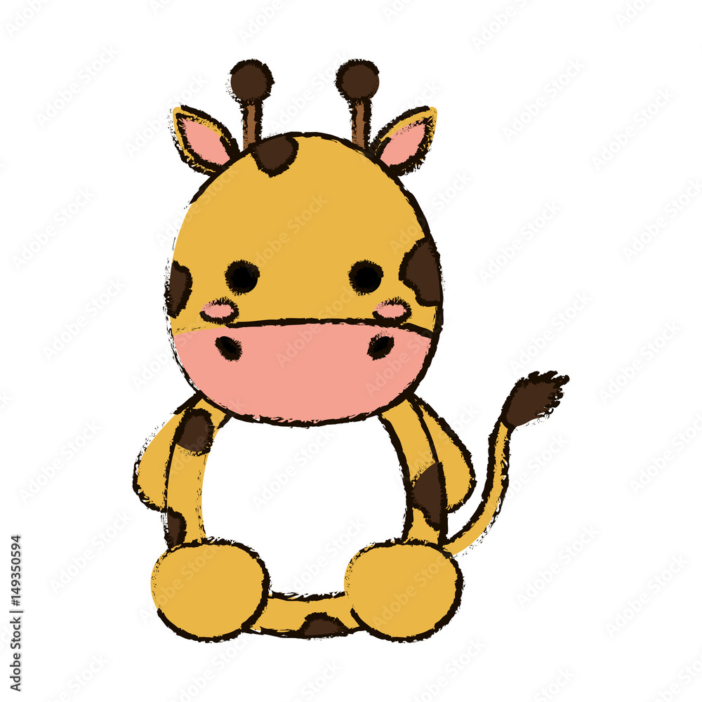 kawaii giraffe animal icon over white background. colorful design. vector illustration kawaii giraffe animal icon over white background. colorful design. vector illustration