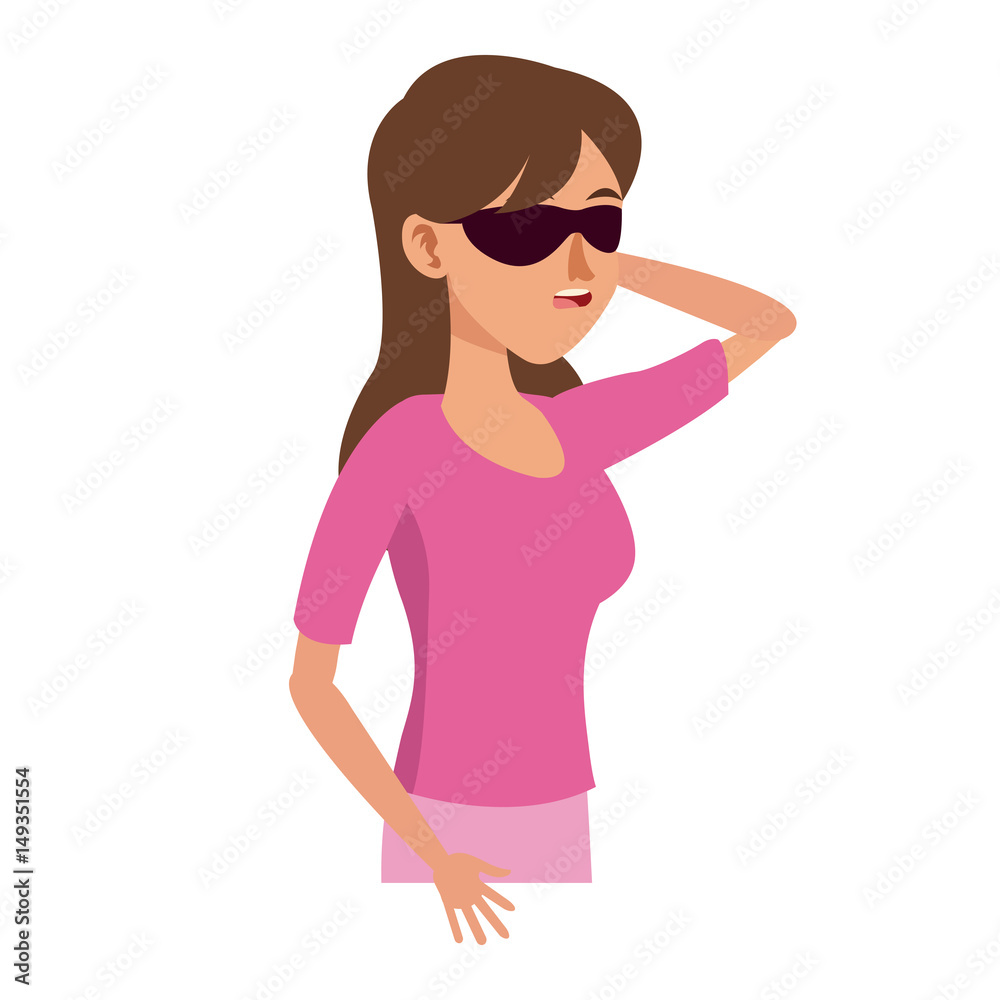 character woman with mask eyes relax vector illustration design character woman with mask eyes relax vector illustration design