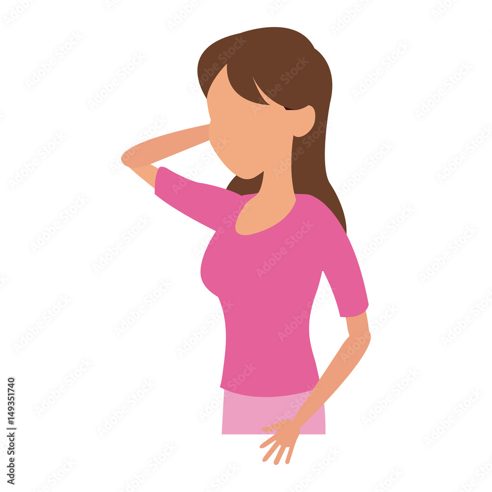 character woman long hair female vector illustration design character woman long hair female vector illustration design