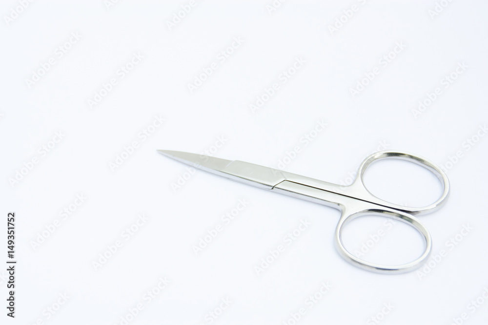 Obraz premium ciseaux à ongles,ustensile,isolé,fond blanc
