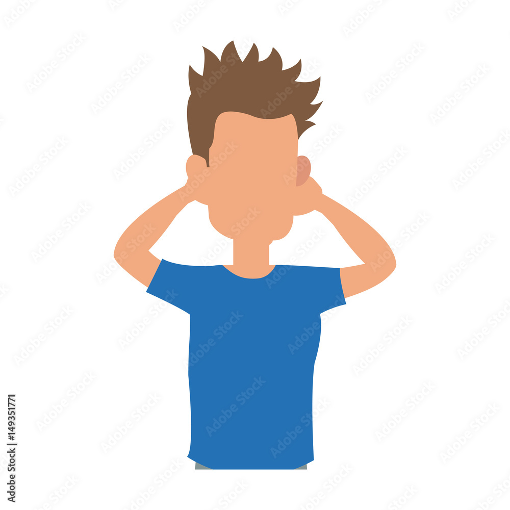 character man with arms up relaxed attitude vector illustration design character man with arms up relaxed attitude vector illustration design